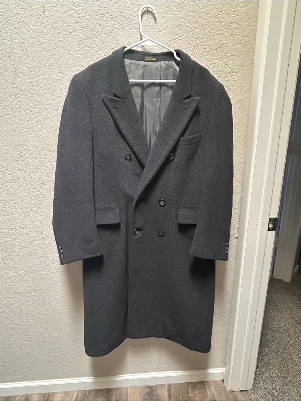 Vintage Adamโs Row Wool Cashmere Double Breasted Overcoat - Made in Hungary
